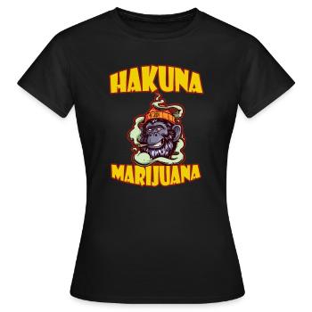Hakuna Marijuana Drôle De Weed Fumer Pothead THC - T-shirt Femme - noir - Devant - AI Model Female 172 dark (172cm)