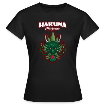Hakuna Marijuana Drôle De Weed Fumer Pothead THC - T-shirt Femme - noir - Devant - AI Model Female 172 dark (172cm)