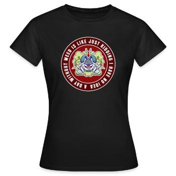 A Day Without Weed Is Like Cannabis Weed Smoking - Women's T-Shirt - black - Front - AI Model Female 172 dark (172cm)