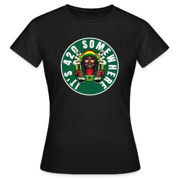 It's 420 Somewhere Cannabis Weed Smoking THC Ganja - Women's T-Shirt - black - Front - AI Model Female 172 dark (172cm)