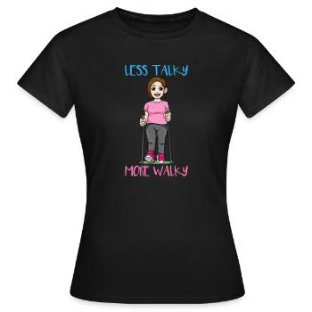 Less Talky More Walky Nordic Walking - Frauen T-Shirt - Schwarz - Vorne - AI Model Female 172 dark (172cm)