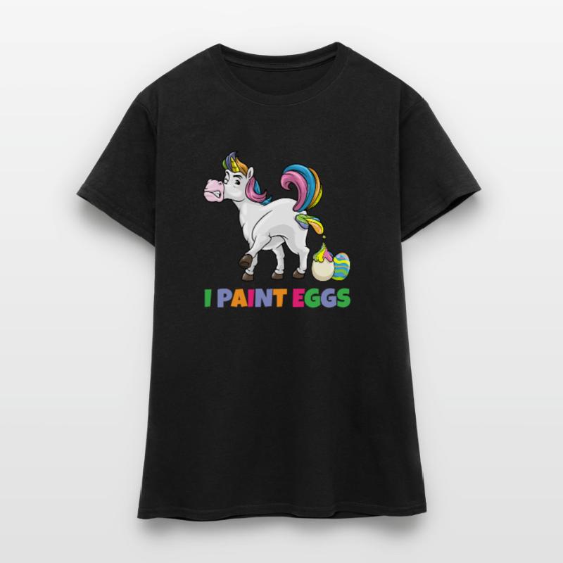 I Paint Eggs Funny Easter Unicorn Easter Eggs Frauen T-Shirt