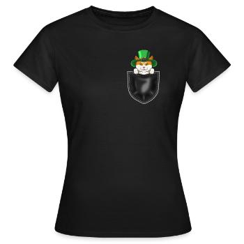 Funny Cats Cadeau de fête de la Saint-Patrick - T-shirt Femme - noir - Devant - AI Model Female 172 dark (172cm)