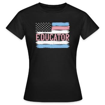 Idée cadeau pour enseignant de maternelle de la fierté américaine - T-shirt Femme - noir - Devant - AI Model Female 172 dark (172cm)