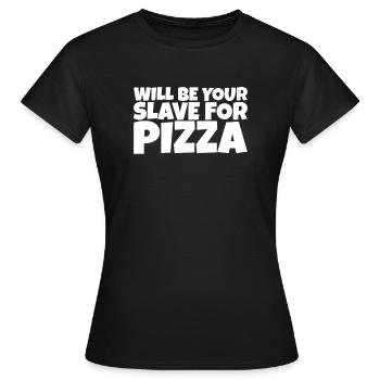 Adulte Humour Ironique Perv Pizza Lover Cadeau - T-shirt Femme - noir - Devant - AI Model Female 172 dark (172cm)