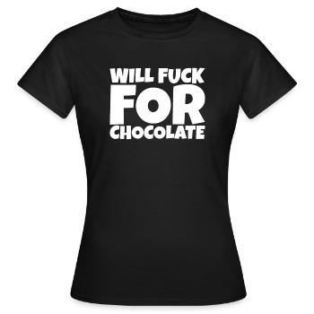 Humour adulte Pervers Ironic Chocolate Lover Gift - T-shirt Femme - noir - Devant - AI Model Female 172 dark (172cm)