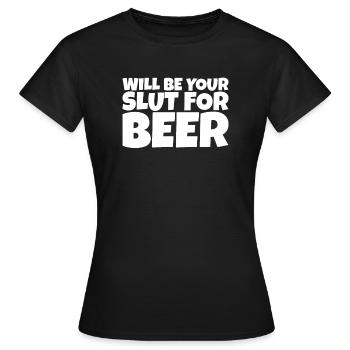 Adulte Humour Ironique Perv Bière Amateur Cadeau - T-shirt Femme - noir - Devant - AI Model Female 172 dark (172cm)