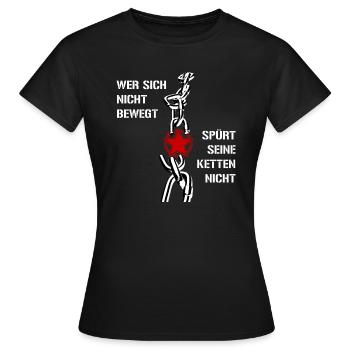Ketten - Frauen T-Shirt - Schwarz - Vorne - AI Model Female 172 dark (172cm)