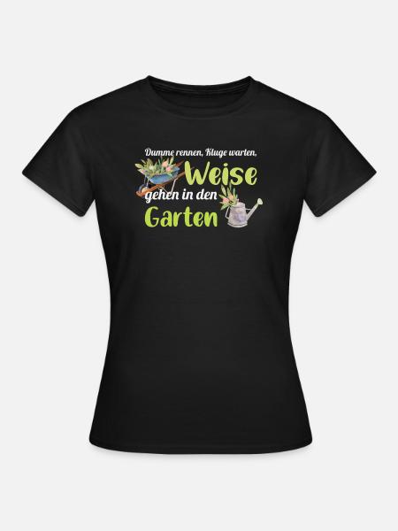 Dumme rennen Kluge warten Weise gehen in Garten - Dame-T-shirt - sort