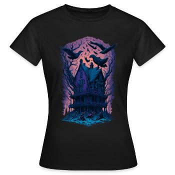 Creepy Horror Movie Fan Design - Women's T-Shirt - black - Front - AI Model Female 172 dark (172cm)