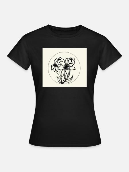 florales Muster - Frauen T-Shirt - Schwarz