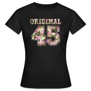45 d'origine - T-shirt Femme - noir - Devant - AI Model Female 172 dark (172cm)