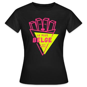 La+Belge - T-shirt Femme - noir - Devant - AI Model Female 172 dark (172cm)