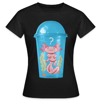 Poisson Ocelot dans un gobelet en plastique - T-shirt Femme - noir - Devant - AI Model Female 172 dark (172cm)