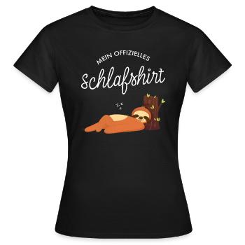 Mein Offizielles Schlafshirt - Faultier Pyjama - Frauen T-Shirt - Schwarz - Vorne - AI Model Female 172 dark (172cm)