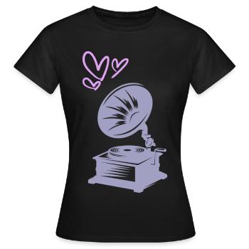 Musique Vintage Gramophone - T-shirt Femme - noir - Devant - AI Model Female 172 dark (172cm)