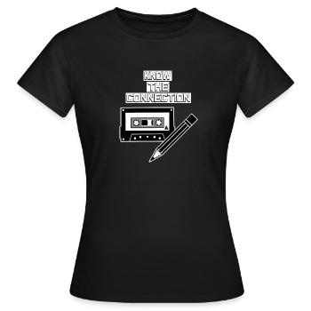 Kassette und Bleistift - Frauen T-Shirt - Schwarz - Vorne - AI Model Female 172 dark (172cm)