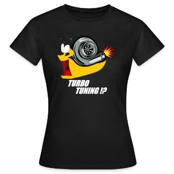 Turbo Snail, Turbo Schnecke, Turbo - Frauen T-Shirt - Schwarz - Vorne - AI Model Female 172 dark (172cm)