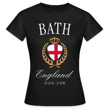 Couronne des armoiries de Bath England – Souvenir de voyage - T-shirt Femme - noir - Devant - AI Model Female 172 dark (172cm)