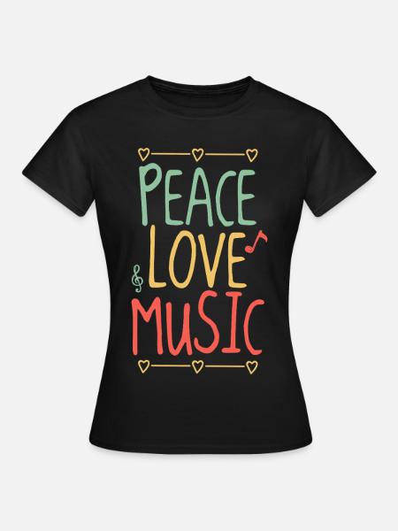 Peace Love Music Festival – Hippie Vibes - Frauen T-Shirt - Schwarz