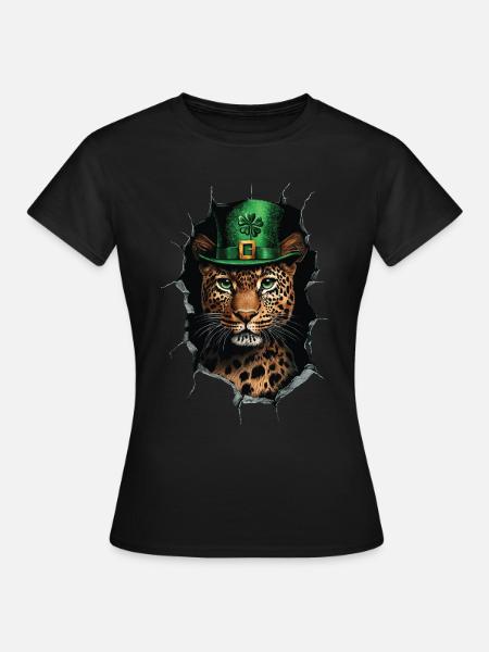 St. Patrick Leopard - Frauen T-Shirt - Schwarz