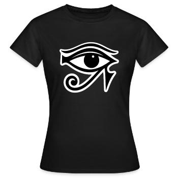 Symbole de l’œil d’Horus en Égypte - T-shirt Femme - noir - Devant - AI Model Female 172 dark (172cm)