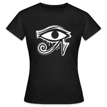 Symbole de l’œil d’Horus en Égypte - T-shirt Femme - noir - Devant - AI Model Female 172 dark (172cm)