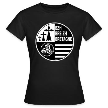 Breirzh Bretagne - T-shirt Femme - noir - Devant - AI Model Female 172 dark (172cm)