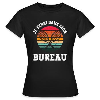 je serai dans mon bureau - T-shirt Femme - noir - Devant - AI Model Female 172 dark (172cm)