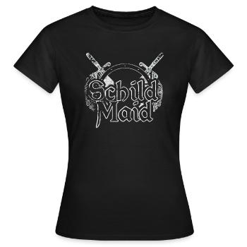 Schild Maid / für die Kriegerin - Frauen T-Shirt - Schwarz - Vorne - AI Model Female 172 dark (172cm)