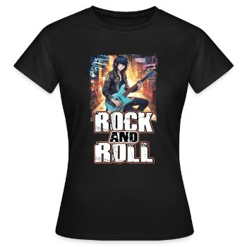 Rockmusik Album Cover 2 - Anime Shirt - Frauen T-Shirt - Schwarz - Vorne - AI Model Female 172 dark (172cm)