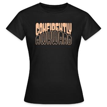 Confiant et maladroit en jaune - T-shirt Femme - noir - Devant - AI Model Female 172 dark (172cm)