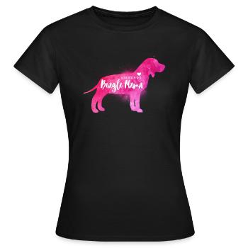 Liebende Beagle Mama - Frauen T-Shirt - Schwarz - Vorne - AI Model Female 172 dark (172cm)