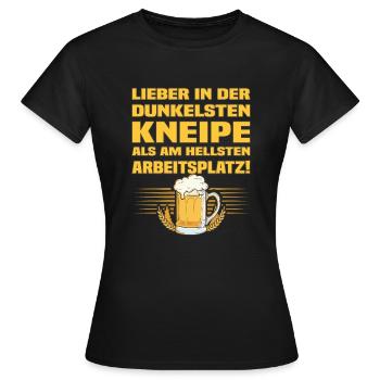 Kneipe - Lustiger Bier Spruch - Frauen T-Shirt - Schwarz - Vorne - AI Model Female 172 dark (172cm)