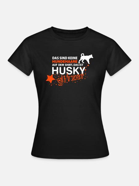 Husky Glitzer - Frauen T-Shirt - Schwarz