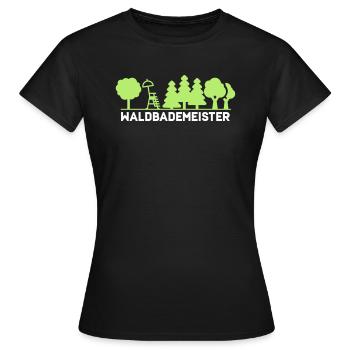 Waldbademeister fürs Waldbaden und Waldbad - Frauen T-Shirt - Schwarz - Vorne - AI Model Female 172 dark (172cm)