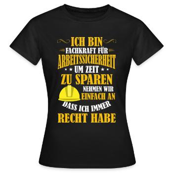 Arbeitssicherheit Sifa Sicherheitskraft - Frauen T-Shirt - Schwarz - Vorne - AI Model Female 172 dark (172cm)