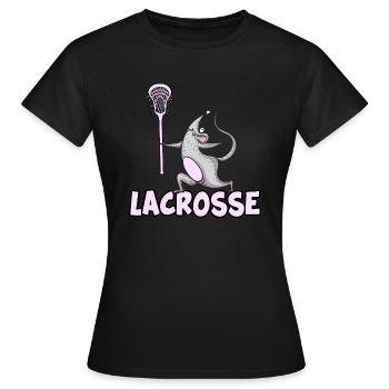 lacrosse lax lacrosseschläger lacrosse-maus - Frauen T-Shirt - Schwarz - Vorne - AI Model Female 172 dark (172cm)