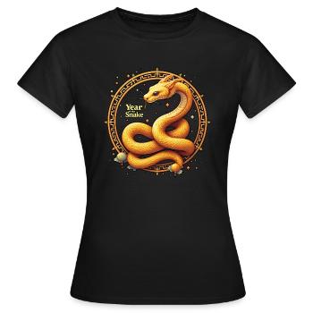 Chinesisches Neujahr - Schlange 2025 - Frauen T-Shirt - Schwarz - Vorne - AI Model Female 172 dark (172cm)