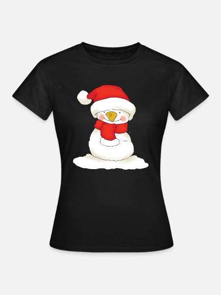 Christmas Snowman - Frauen T-Shirt - Schwarz