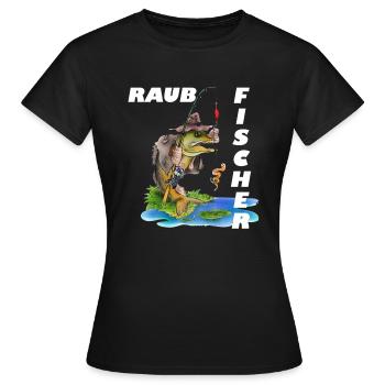 Raubfischer - Frauen T-Shirt - Schwarz - Vorne - AI Model Female 172 dark (172cm)