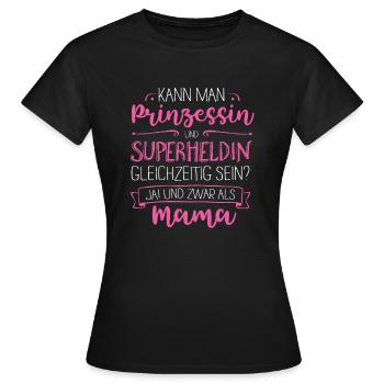 Supermama - Frauen T-Shirt - Schwarz - Vorne - AI Model Female 172 dark (172cm)
