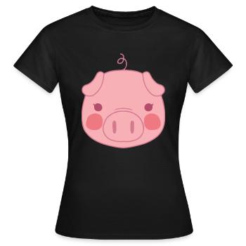 Porc - T-shirt Femme - noir - Devant - AI Model Female 172 dark (172cm)