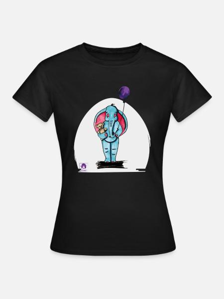 Elijah der Elefant - Frauen T-Shirt - Schwarz