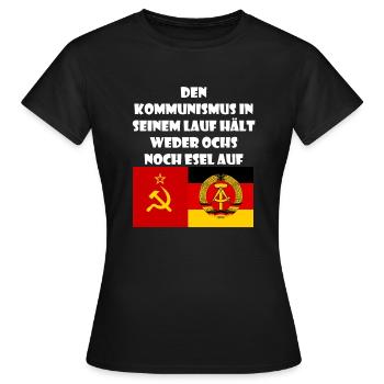DDR Spruch Geschenk Ossi Sowjetunion - Frauen T-Shirt - Schwarz - Vorne - AI Model Female 172 dark (172cm)