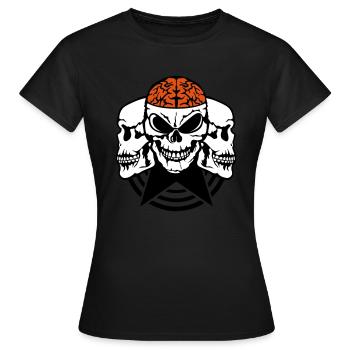 Schädelgesichtsprofil Gehirn Gehirn - Frauen T-Shirt - Schwarz - Vorne - AI Model Female 172 dark (172cm)