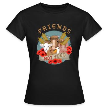 Amis pas nourriture - T-shirt Femme - noir - Devant - AI Model Female 172 dark (172cm)