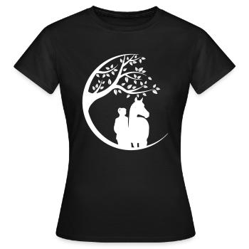 Une fille avec un cheval - T-shirt Femme - noir - Devant - AI Model Female 172 dark (172cm)