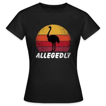 Rétro Vintage prétendument autruche - T-shirt Femme - noir - Devant - AI Model Female 172 dark (172cm)