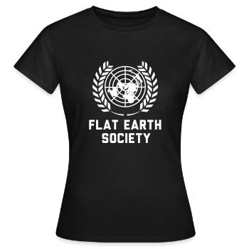 Flat Earth Society Flat Earth Conspiracy - Women's T-Shirt - black - Front - AI Model Female 172 dark (172cm)